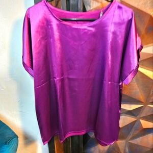 Women's Satin Purple Top